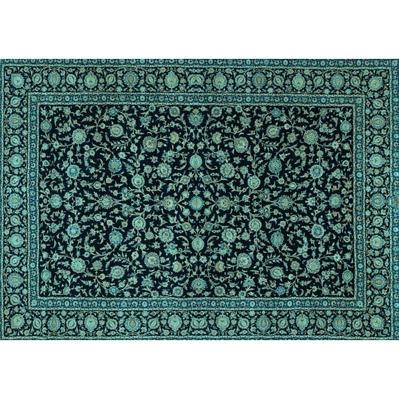 Ahgly Company Indoor Rectangle Persian Light Blue Traditional Area Rugs, 5' x 7'