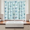 thumbnail image 2 of Kids Curtains 2 Panels Set, Cartoon Style Sky with Airplanes and Clouds Swirls Scrapbook Design Pattern, Window Drapes for Living Room Bedroom, 55W X 39L Inches, Baby Blue Pink White, by Ambesonne, 2 of 3