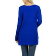 thumbnail image 3 of J. METHOD Women’s Knit Sweater Long Sleeve Round Neck Thermal Waffle Warm Casual Tunic Pullover Side Slit Knitted Top NEWT392 Denim Blue S, 3 of 5