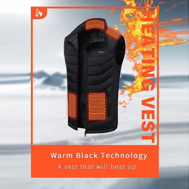 ZVAVZ Ma Récente Commande Gilet Chauffant Grande Taille pour Hommes et Femmes Gilet Chauffant Intelligent 7 Zones Gilet Chauffant Usb Rechargeable Gilet Chauffant Intelligent Veste à Col Montant Gilet Chauffant d'Hiver Vestes Chauffantes pour Femmes