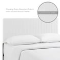 thumbnail image 5 of Contemporary Modern Urban Designer Bedroom Full and Queen Size Headbaord, Faux Vinyl Leather, White, 5 of 7