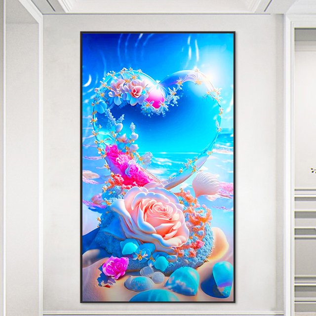 Cuadros Decorativos 5D bricolaje ronda completa taladro diamante pintura amor decoración del hogar arte artesanal (A7595) Wdftyju de costura negro 4 estilos