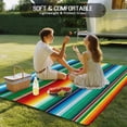 thumbnail image 4 of Mexican Stripes Outdoor Rug for Patio/Deck/Porch, Non-Slip Large Area Rug 5 x 8 Ft, Colorful Striped Mexican Fiesta Theme Indoor Outdoor Rugs Washable Area Rugs, Reversible Camping Rug Carpet Runner, 4 of 8