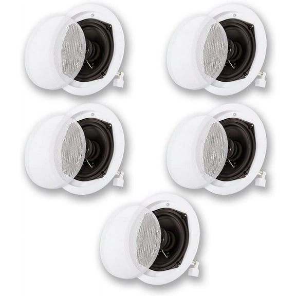 Acoustic Audio by Goldwood R191 in Ceiling/in Wall 5 Speaker Set 2 Way Home Theater 1000 Watt New R191-5S