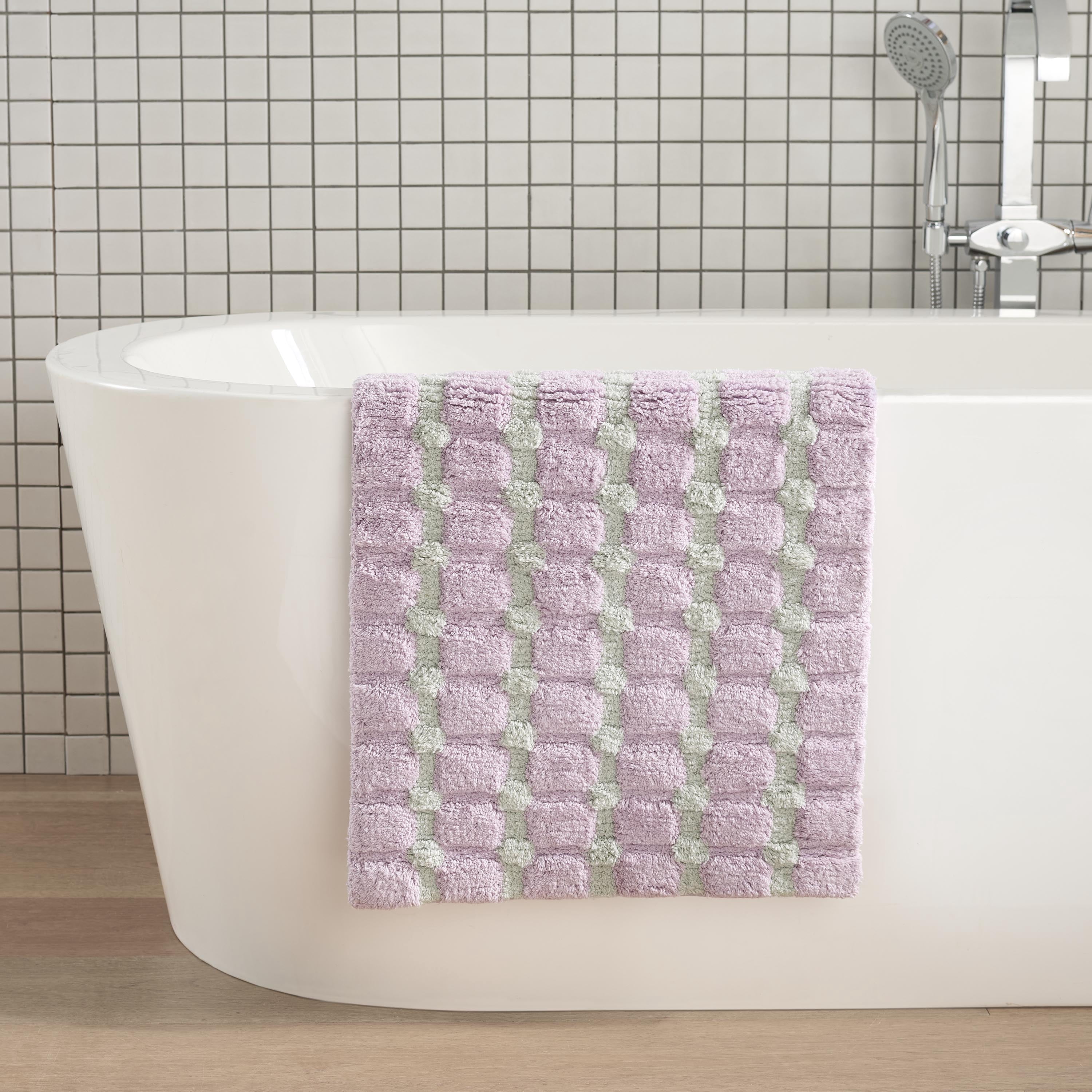 Martex Expression Sculpted Bath Rug, Lilac/Grey