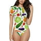 thumbnail image 1 of Balery Vegetables2 Body de cuello redondo de manga corta para mujer Tops de manga corta Tops básicos-Large, 1 of 7