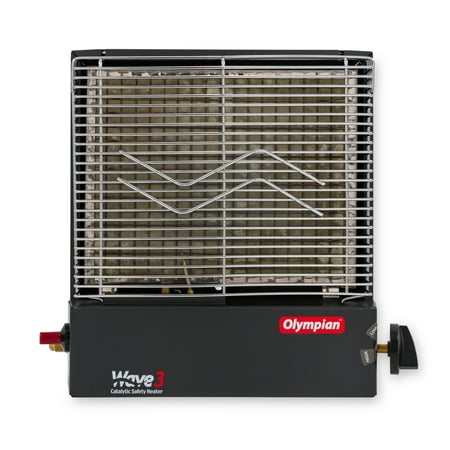 Camco Olympian RV Wave-3 LP Gas Catalytic Safety Heater, Adjustable 1600 to 3000 BTU, Warms 130 Square Feet of Space, Portable and Wall (Best Electric Heater For Rv)