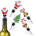 thumbnail image 5 of Juego de 4 tapones navideños para botellas de vino, reutilizables y perfectos para decorar., 5 of 5