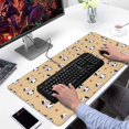 thumbnail image 2 of Long Mouse Pads for Desk,Beige Cow Heart Pattern Desk Mats on Top Of Desks, Desk Mouse Pad Extra Large with 3mm Non-Slip Base and Stitched Edge for Gaming,Office,Work,Home 31.5"x15.7", 2 of 6