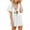 White, variant on Casual V Neck Womens Summer Short Rompers Tie Front Wide Leg Jumpsuit