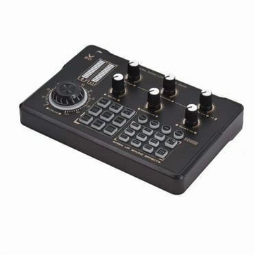 V80 Live Streaming Sound Card Audio Recording Professional Sound Card Mixer with DJ Mixer Voice Changer Audio Effects