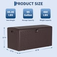 thumbnail image 6 of 73 Gallon Brown Resin Deck Storage Box, Lockable Weatherproof Blow-Molded, 480LBS Bench, Tool-Free Assembly, Brown, 6 of 7