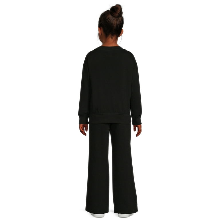 Wonder Nation Girls Fleece Pullover Top and Flare Sweatpants Set 2 Piece Sizes 4 18 Plus Walmart