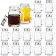 16 Pack 2 oz Mini Mason Jar Shot Glasses with Lids, Glass Favor Jars for Drink, Dessert, Candle, Craft