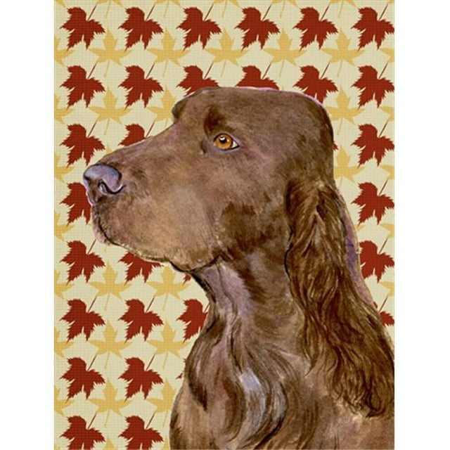 15 x 15 Po Champ Épagneul Automne Feuilles Portrait Drapeau Jardin Taille