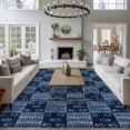 thumbnail image 3 of 8x10 Area Rugs for Living Room, Vintage Floral Non Slip Area Rugs for Kitchen Bedroom Entryway, Abstract Flowers Patchwork Country Navy Blue Washable Carpet Runner Rug Floor Mats for Bedroom, 3 of 8
