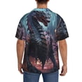 thumbnail image 3 of Fotbe Urban Mechanical Dragon Camisa Estampada de Manga Corta para Hombre, Casual de Verano, Estilo Playero, Sin Arrugas-XX-Large, 3 of 5