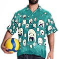 thumbnail image 4 of Tiny teeth Men's Short Sleeve Casual Printed Button Down Beach Shirt - Summer Hawaiian Top, 4 of 6
