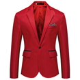 thumbnail image 1 of Mens Casual Slim Suit Jacket, One Button Notched Lapel Business Blazer Jacket, 1 of 5