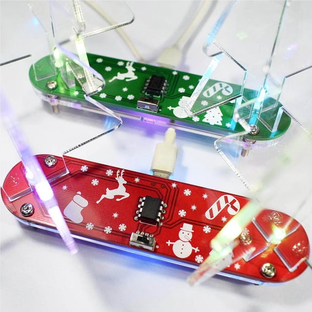 Maoww DIY Full Color Changing LED Acrylic 3D Christmas Tree Electronic Learning Kit