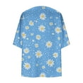 thumbnail image 5 of UPPADA Women's Fashionable Floral Print Puff Sleeve Kimono Cardigan Loose Plus Size Chiffon Cover up Casual Lightweight Beach Blouse Tops Light Blue,XL, 5 of 6