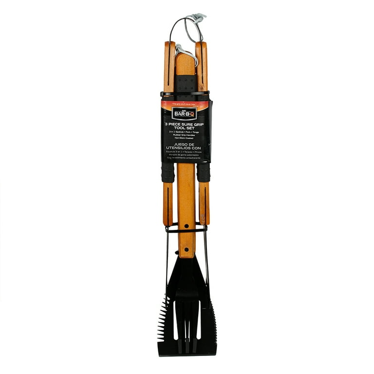 Mr Bar-B-Q 3-Piece Sure Grip BBQ Tool Set W/ Rubber Handles & Non