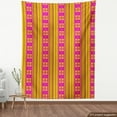 thumbnail image 3 of Ethnic Fabric by the Yard, Summer Inspired Pattern with Geometric and Traditional Ornaments, Decorative Upholstery Fabric for Sofas and Home Accents, Hot Pink Yellow by Ambesonne, 3 of 4