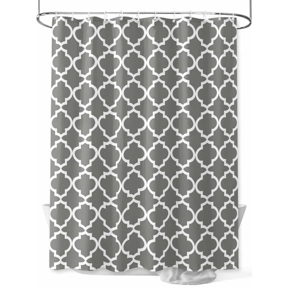 Fsddascl Gray Morocco Shower Curtain Set - 60" x 72" Washable Bathtub Curtain with 12 Hooks, Vintage Minimalist Boho Ethnic Pattern Waterproof Fabric Stall Shower Curtains for Bathroom/Bathtub