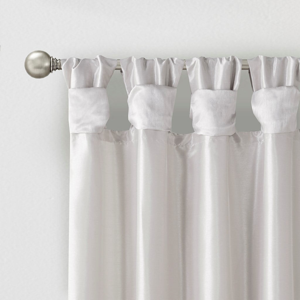 MAYEERTY 50x108" Twist Tab Lined Window Curtain Panel Living Room Silver
