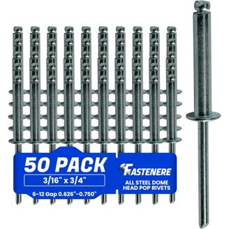 Aluminum Pop Rivets 3/16 x 1/2 Dome Head Blind 6-8 Gap .376-.500 Qty 5000 Aluminum Pop Rivets 3/16 x 1/2 Dome Head Blind 6-8 Gap .376-.500 Qty 5000