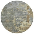 thumbnail image 2 of HomeRoots 618246 8 ft. Taupe, Gray & Beige Round Abstract Washable Indoor & Outdoor Area Rug, 2 of 5