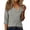 Grey, variant on Linen Shirts for Women Casual Solid Color V Neck 3/4 Sleeve Loose Blouses Tops Summer Fashion Clothing for Women