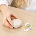 thumbnail image 4 of Pill Organizer Round 5 Compartment Beige Compact Travel Case for Daily Vitamins and, 4 of 6