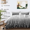Blue Vertical Wave Lines Duvet Cover Set Queen Size, Flower Gradient ...