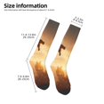 thumbnail image 2 of Goofa Castle Cool Fire Dragon Pattern Adult Stockings, Color-Block Knee High Socks, Comfortable and Breathable, Soft and Stretchable, Sports, and Decoration, 2 of 6