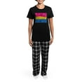 thumbnail image 4 of CafePress - Abstract Paint Splatter Pansexual Pride Flag Pajamas - Women's Short Sleeve Print T-Shirt and Pants Dark Cotton Pajama Set, 4 of 7
