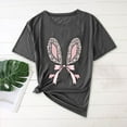 thumbnail image 2 of Plebaso T-Shirts Graphiques de Pâques pour Femmes à Manches Courtes, T-Shirts Imprimés pour Femmes, Décontractés, Amples, d'Extérieur, Hauts Basiques, 2 of 4