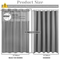 thumbnail image 2 of Hookless Waffle Weave Fabric Shower Curtain with Snap-in Liner, DawnJoanHD Grey Polyester Shower Curtains with See-Through Top Window, 72" x 75", 2 of 10
