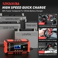 thumbnail image 3 of Cargador de Batería para Auto, Batería Inteligente 12V24V 6A Cargador de Goteo Automotriz 12V 24V Mantenedor de Batería Desulfatador con Compensación de Temperatura para Auto Camión Motocicleta Corta, 3 of 8