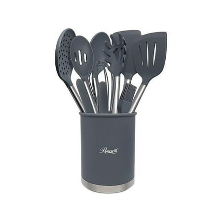 

Contemporary Home Living 14 Piece Gray Silicone Cooking Utensil Set 12.25