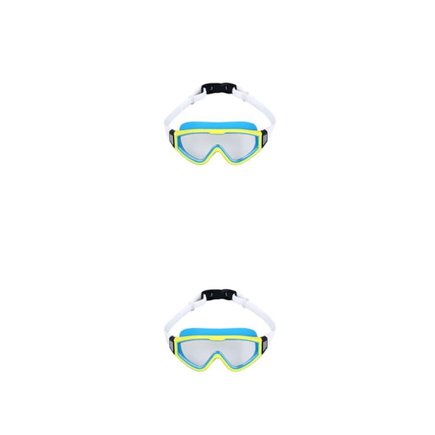 Greeniant Gafas impermeables para natación y esnórquel, gafas ajustables para piscina portátil, gafas a prueba de fugas, accesorios para niño amarillo azul 2piezas