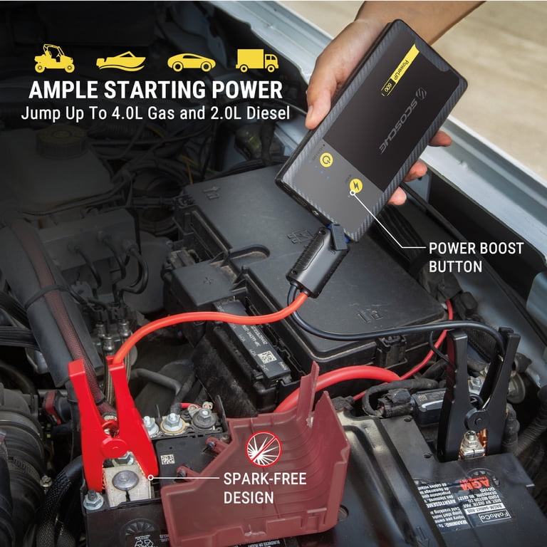 Scosche PBJ600 PowerUp 600 Amp Emergency Jump Starter with Built 