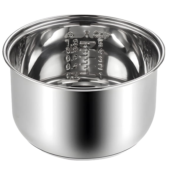 3L Stainless Steel Inner Pot for Rice Cooker, 8.3 x 4.4 in / 21 x 11.1 cm Replacement Rice Cooker Pot with 304 Stainless Steel, Non-Stick Coating, and Multi-Use Functionality, Silver