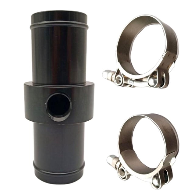jinwen 3/8 NPT Black Aluminum Radiator Hose Temperature Sensor Adapter - Easy