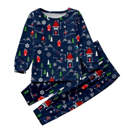 

Kids Christmas Family Clothes Matching Cute Prints Sets Kids Long Sleeve Tops Pants Kids Sets