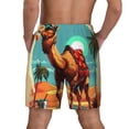 thumbnail image 2 of Lsque Mens Swim Trunks Cool Camel Oasis Vibes Pattern - Bathing Suit Compression Liner - Beach Swim Shorts Swimwear - (S-3XL) - Stretch Quick Dry -Medium, 2 of 9