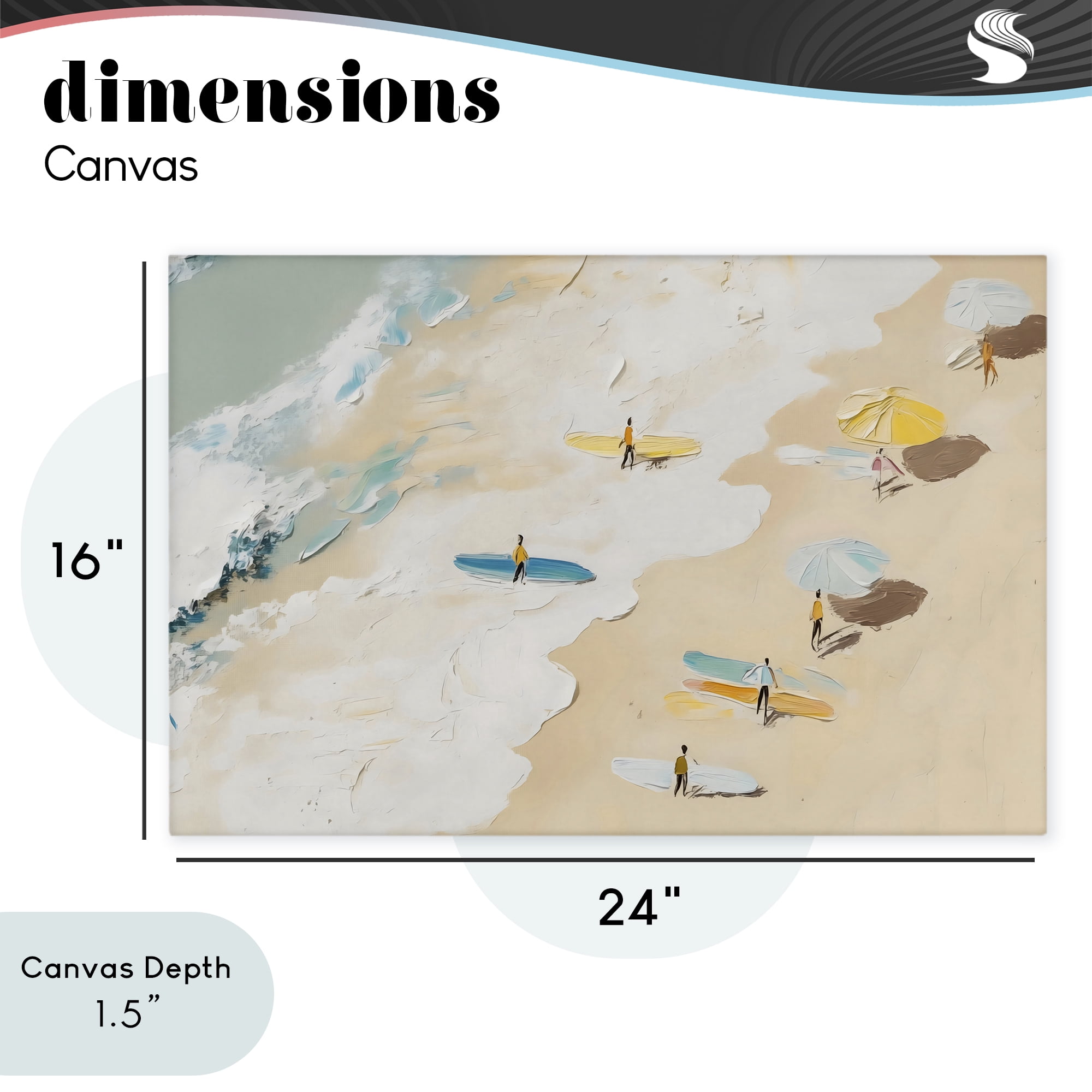 Stupell Industries Beach Surf Summer Scene Canvas Wall Art, design by LSR Design Studio