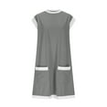 thumbnail image 3 of Blczomt Casual Summer Dresses for Women Mini Short Dress with Pockets Ribbed Gray Cap Sleeve Colorblock Clothes for Women, 3 of 5