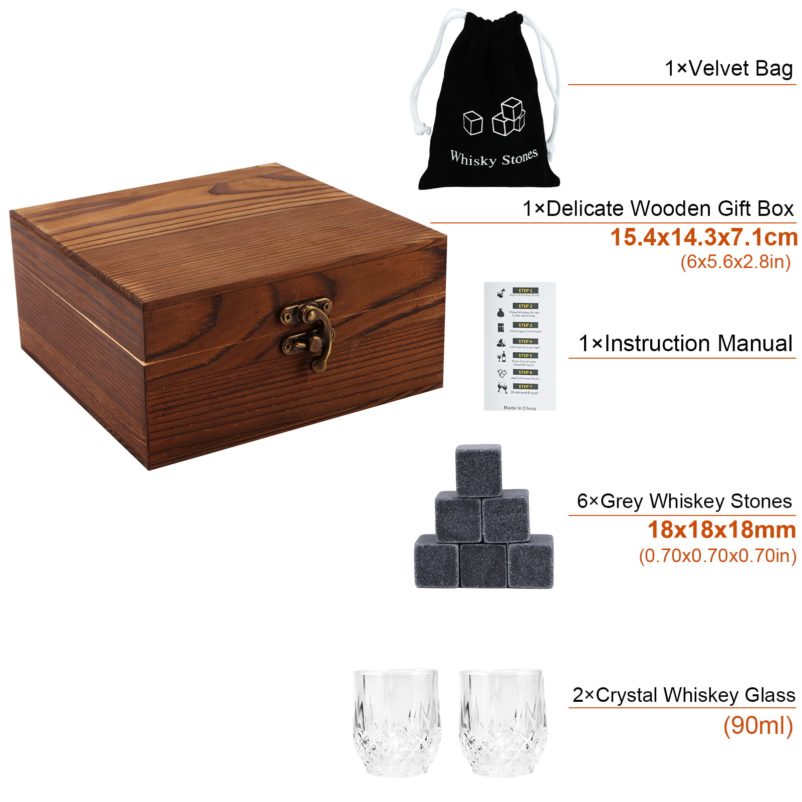 𝗕𝗘𝗦𝗧 𝗚𝗜𝗙𝗧: Exclusive Whiskey Stones Gift Set - High Cooling  Technology - Reusable Ice Cubes - Stainless Steel Whisky Rocks - Whiskey  Gifts for Men 