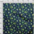 thumbnail image 2 of oneOone Polyester Lycra Navy Blue Fabric Lemon Vegetable Craft Projects Decor Fabric Printed By The Yard 56 Inch Wide, 2 of 4